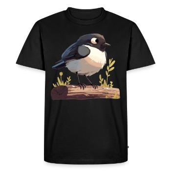 Magpies Magpie - Men's Premium Organic T-Shirt - black - Front - Nico (187cm)