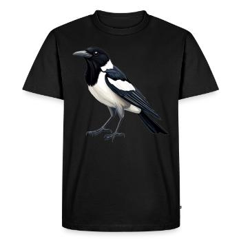 Magpies Magpie - Men's Premium Organic T-Shirt - black - Front - Nico (187cm)