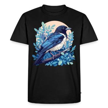 Magpies Magpie - Men's Premium Organic T-Shirt - black - Front - Nico (187cm)