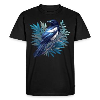 Magpies Magpie - Men's Premium Organic T-Shirt - black - Front - Nico (187cm)
