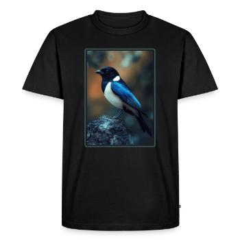Magpies Magpie - Men's Premium Organic T-Shirt - black - Front - Nico (187cm)