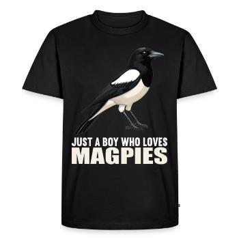 Magpies Magpie - Men's Premium Organic T-Shirt - black - Front - Nico (187cm)