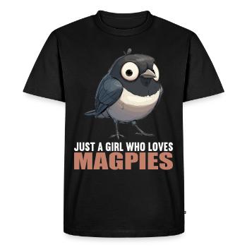 Magpies Magpie - Men's Premium Organic T-Shirt - black - Front - Nico (187cm)