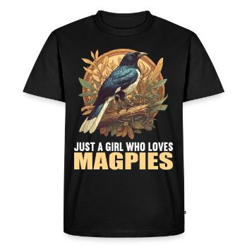 Magpies Magpie - Men's Premium Organic T-Shirt - black - Front - Nico (187cm)