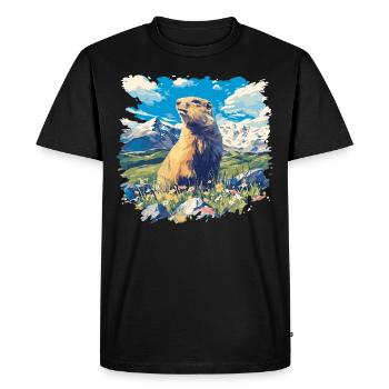 Marmottes Marmottes - T-shirt Premium bio Homme - noir - Devant - Nico (187cm)