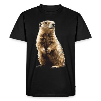 Marmottes Marmottes - T-shirt Premium bio Homme - noir - Devant - Nico (187cm)