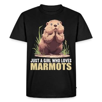 Marmottes Marmottes - T-shirt Premium bio Homme - noir - Devant - Nico (187cm)