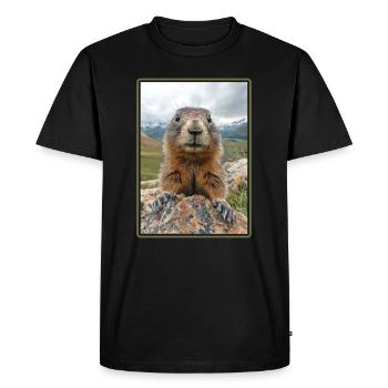 Marmottes Marmottes - T-shirt Premium bio Homme - noir - Devant - Nico (187cm)
