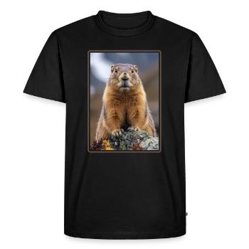 Marmottes Marmottes - T-shirt Premium bio Homme - noir - Devant - Nico (187cm)