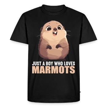 Marmottes Marmottes - T-shirt Premium bio Homme - noir - Devant - Nico (187cm)