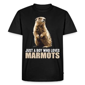 Marmottes Marmottes - T-shirt Premium bio Homme - noir - Devant - Nico (187cm)