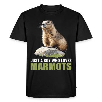 Marmottes Marmottes - T-shirt Premium bio Homme - noir - Devant - Nico (187cm)