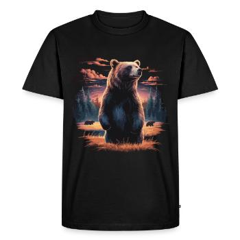 Majestic Bear – Wilderness & Nature Art - Men's Premium Organic T-Shirt - black - Front - Nico (187cm)