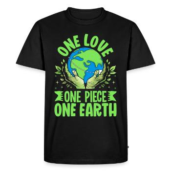 Un Amour, Une Terre - T-shirt Premium bio Homme - noir - Devant - Nico (187cm)
