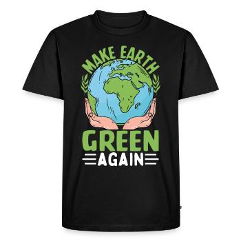 Rendre la Terre verte à nouveau - T-shirt Premium bio Homme - noir - Devant - Nico (187cm)