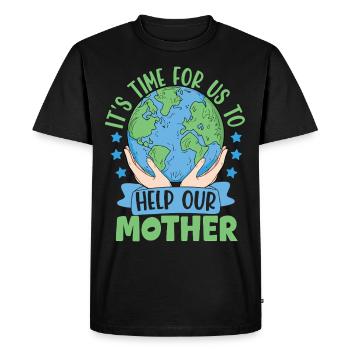 It's time for us to help our Mother - Men's Premium Organic T-Shirt - black - Front - Nico (187cm)