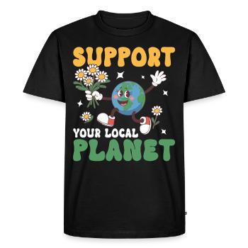 Soutenez votre planète locale - T-shirt Premium bio Homme - noir - Devant - Nico (187cm)