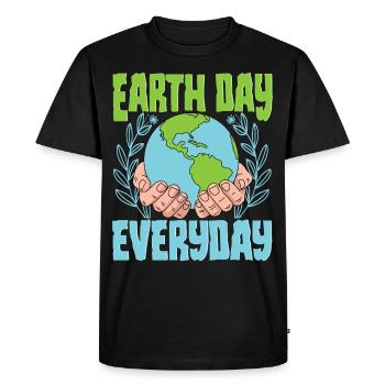 Jour de la Terre tous les jours - T-shirt Premium bio Homme - noir - Devant - Nico (187cm)