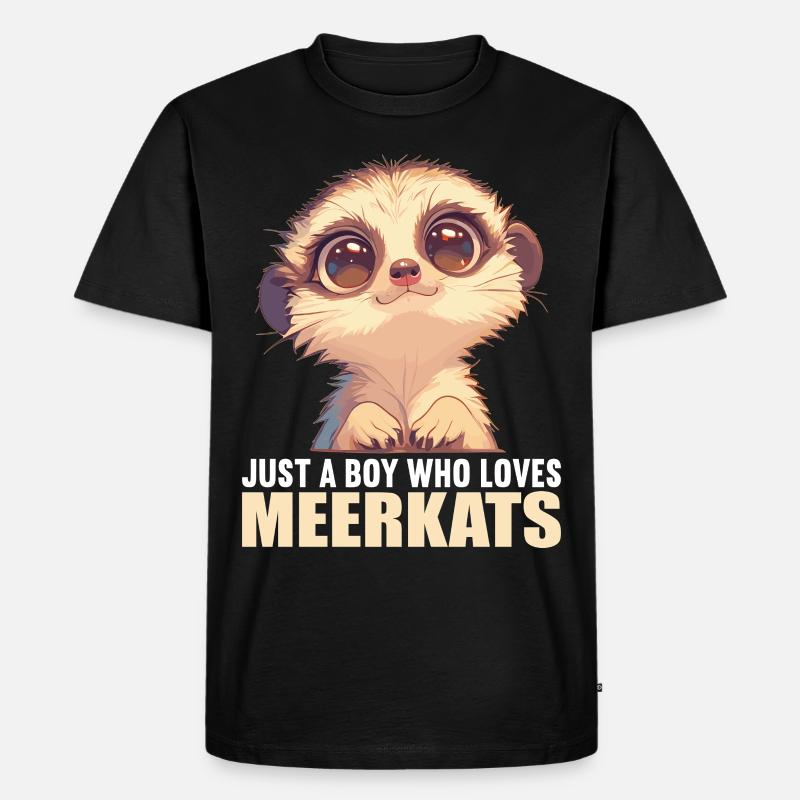 Meerkat Erdmännchen - Männer Premium Bio T-Shirt - Schwarz