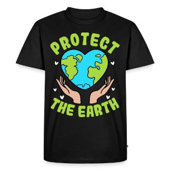 Protégez la Terre - T-shirt Premium bio Homme - noir - Devant - Nico (187cm)