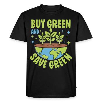 Achetez vert et économisez vert - T-shirt Premium bio Homme - noir - Devant - Nico (187cm)