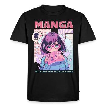 Manga Livres Amateurs de manga - T-shirt Premium bio Homme - noir - Devant - Nico (187cm)