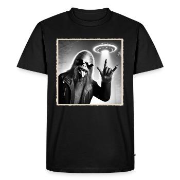 Rock, Rocker, Musique rock, Heavy metal, Rock Hand - T-shirt Premium bio Homme - noir - Devant - Nico (187cm)