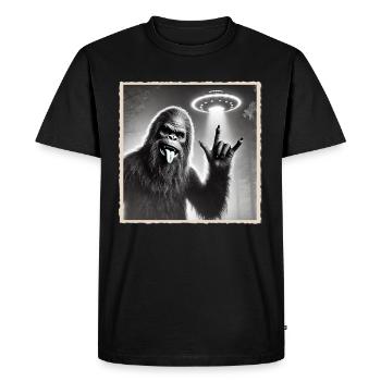 Rock, Rocker, Musique rock, Heavy metal, Rock Hand - T-shirt Premium bio Homme - noir - Devant - Nico (187cm)