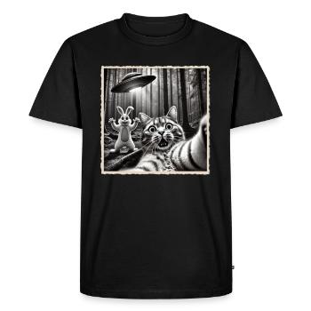 Easter, Funny Easter Bunny, Bunny Selfie Easter Party - Men's Premium Organic T-Shirt - black - Front - Nico (187cm)