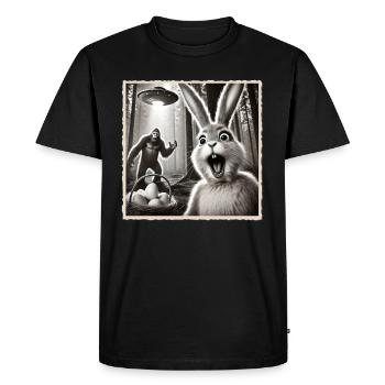 Easter, Funny Easter Bunny, Bunny Selfie Easter Party - Men's Premium Organic T-Shirt - black - Front - Nico (187cm)