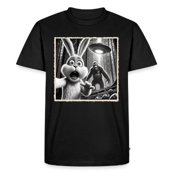 Easter, Funny Easter Bunny, Bunny Selfie Easter Party - Men's Premium Organic T-Shirt - black - Front - Nico (187cm)
