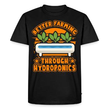 Better Farming through Hydroponics - Men's Premium Organic T-Shirt - black - Front - Nico (187cm)