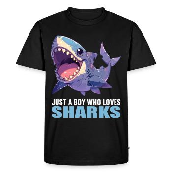 Requins Requin - T-shirt Premium bio Homme - noir - Devant - Nico (187cm)