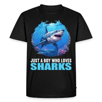 Requins Requin - T-shirt Premium bio Homme - noir - Devant - Nico (187cm)