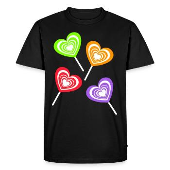 Lollie Lollies Kids Child Retro Vintage 80s 90s - Men's Premium Organic T-Shirt - black - Front - Nico (187cm)