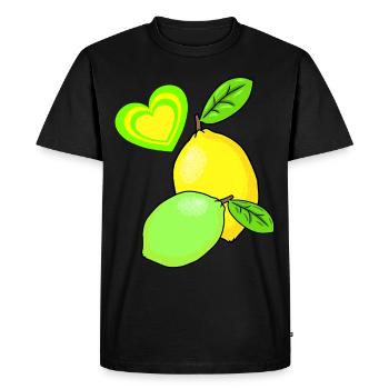 Citron Citrons Fruits Fruits Été - T-shirt Premium bio Homme - noir - Devant - Nico (187cm)