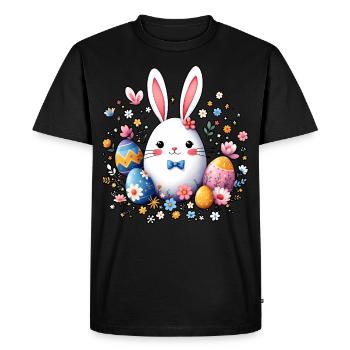 Lapin de Pâques - T-shirt Premium bio Homme - noir - Devant - Nico (187cm)