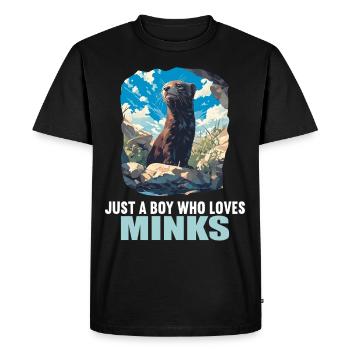 Mink Mink - Men's Premium Organic T-Shirt - black - Front - Nico (187cm)