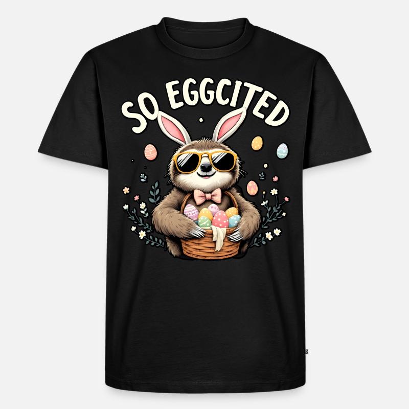 Also Eggcited - Männer Premium Bio T-Shirt - Schwarz