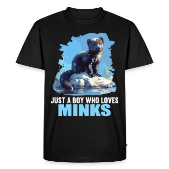 Mink Mink - Men's Premium Organic T-Shirt - black - Front - Nico (187cm)