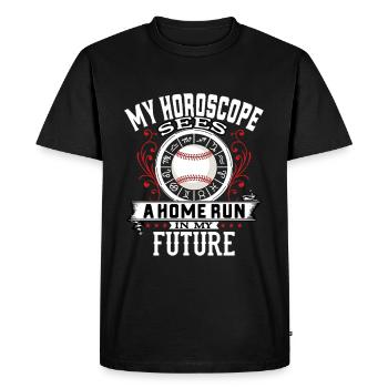 Joueur de baseball drôle Homerun Horoscope - T-shirt Premium bio Homme - noir - Devant - Nico (187cm)