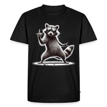 Rock-Waschbär – Métal et fraîcheur - T-shirt Premium bio Homme - noir - Devant - Nico (187cm)