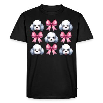 Coquette noeud caniche chien maman noeud rose - T-shirt Premium bio Homme - noir - Devant - Nico (187cm)