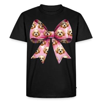 Coquette Bow Golden Doodle Chien Goldendoodle - T-shirt Premium bio Homme - noir - Devant - Nico (187cm)