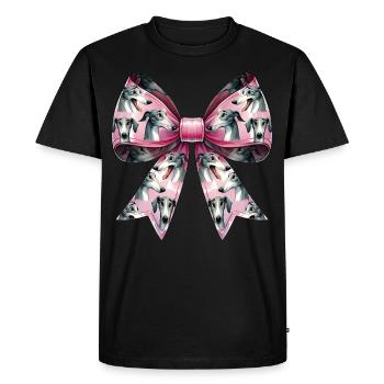 Coquette Bow Greyhound Chien Mère Motif Rose - T-shirt Premium bio Homme - noir - Devant - Nico (187cm)