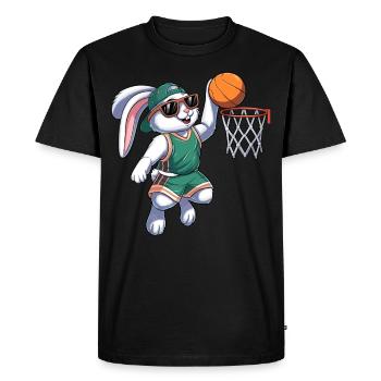 Basket Bunny Easter - Men's Premium Organic T-Shirt - black - Front - Nico (187cm)