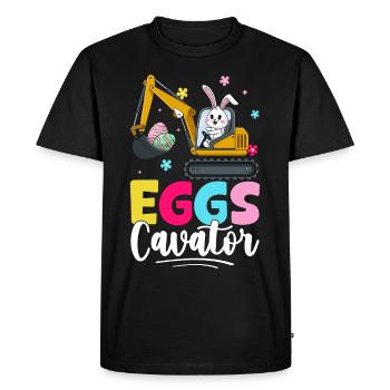 Eggs Cavator - Men's Premium Organic T-Shirt - black - Front - Nico (187cm)