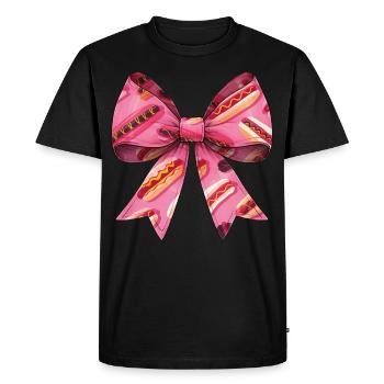 Coquette Bow Hot Dog Hot Dog Mother's Day Pattern - Men's Premium Organic T-Shirt - black - Front - Nico (187cm)