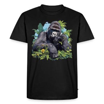 Mountain gorillas Mountain gorilla - Men's Premium Organic T-Shirt - black - Front - Nico (187cm)