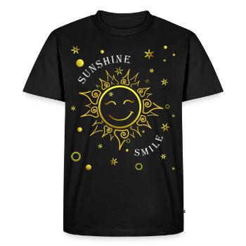 Soleil rieur - T-shirt Premium bio Homme - noir - Devant - Nico (187cm)